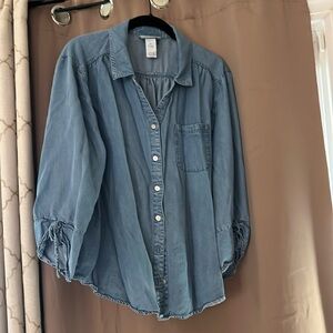 Denim colored button down